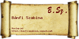 Bánfi Szabina névjegykártya