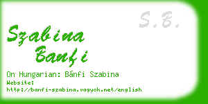 szabina banfi business card